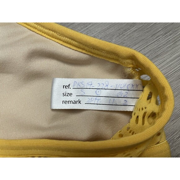 PINK Victotria’s Secret  Sports Bra Lightly Lined Lace Mesh Lounge small yellow - Picture 2 of 5
